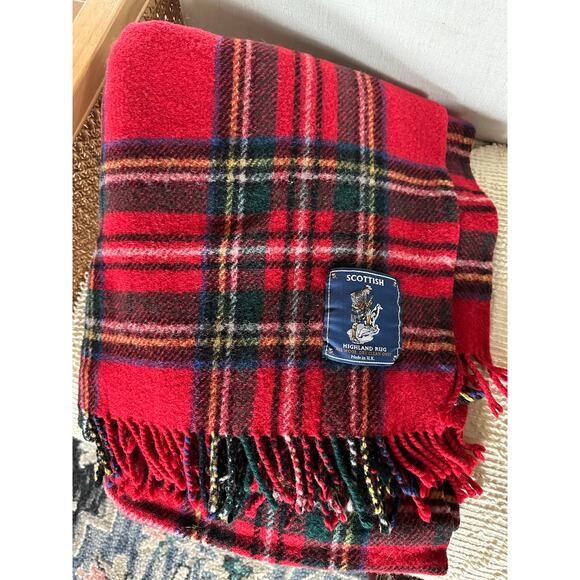 Vintage Scottish Highland Rug Company Wool Tartan Stadium Blanket U.K. GIFT - Picture 1 of 4